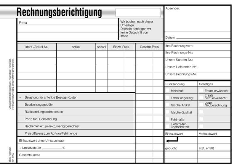 Rechnungsberichtigung