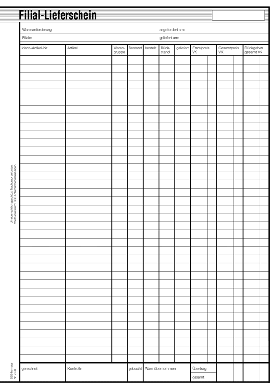 Filial-Lieferschein
